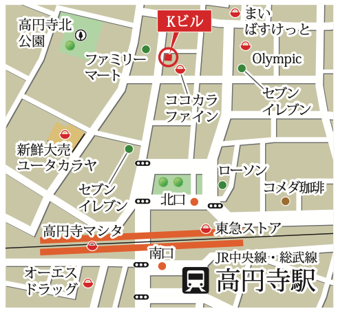 賃貸テナントKビルのアクセスマップ